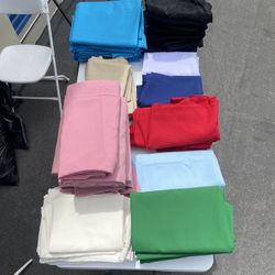 Assorted color linen for sale! Green Black Red, beige 6ft table and round 6ft round 120inches 
