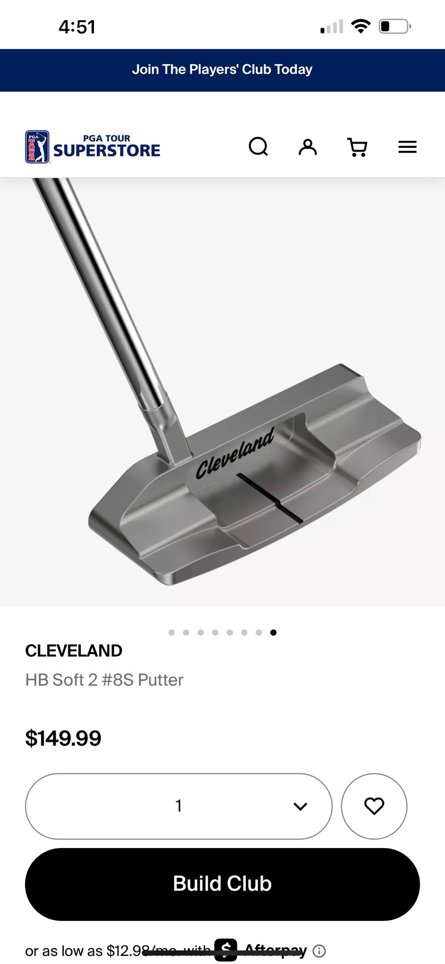 Golf, Putter, Cleveland HB soft 2, Milled face, keeps it straight and aligned, save you strokes!!! $98 great savings