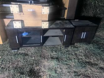 Dark Brown TV Stand with Cabinets free entertainment summer up