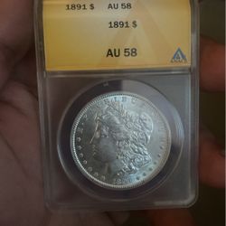 1891 Morgan Dollar Au58 