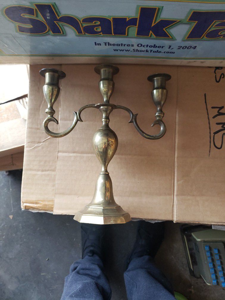Vintage Brass. Branch Candelabra Taper 3 Candle Holders

