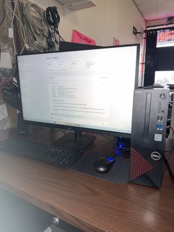 DELL GAMING PC SET UP 27” LG 16GB RAM/ SSD INTEL i7 10TH GEN AMD R7 350GPU