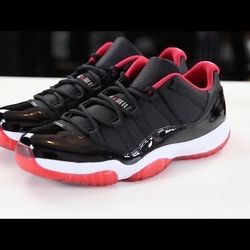 jordan 11 bred 6.5 black and red and white