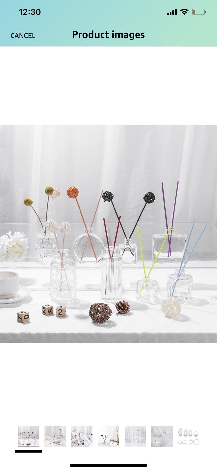 8 Pack Glass Flowers Bud Vases Clear