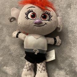 Trolls World Tour Barb 9" Plush Stuffed Animal Toy Dreamworks Earrings Pink Hair