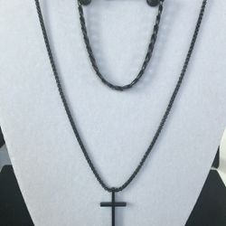 Men’s cross jewelry set