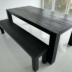 Restoration Hardware Dining Table And bench 