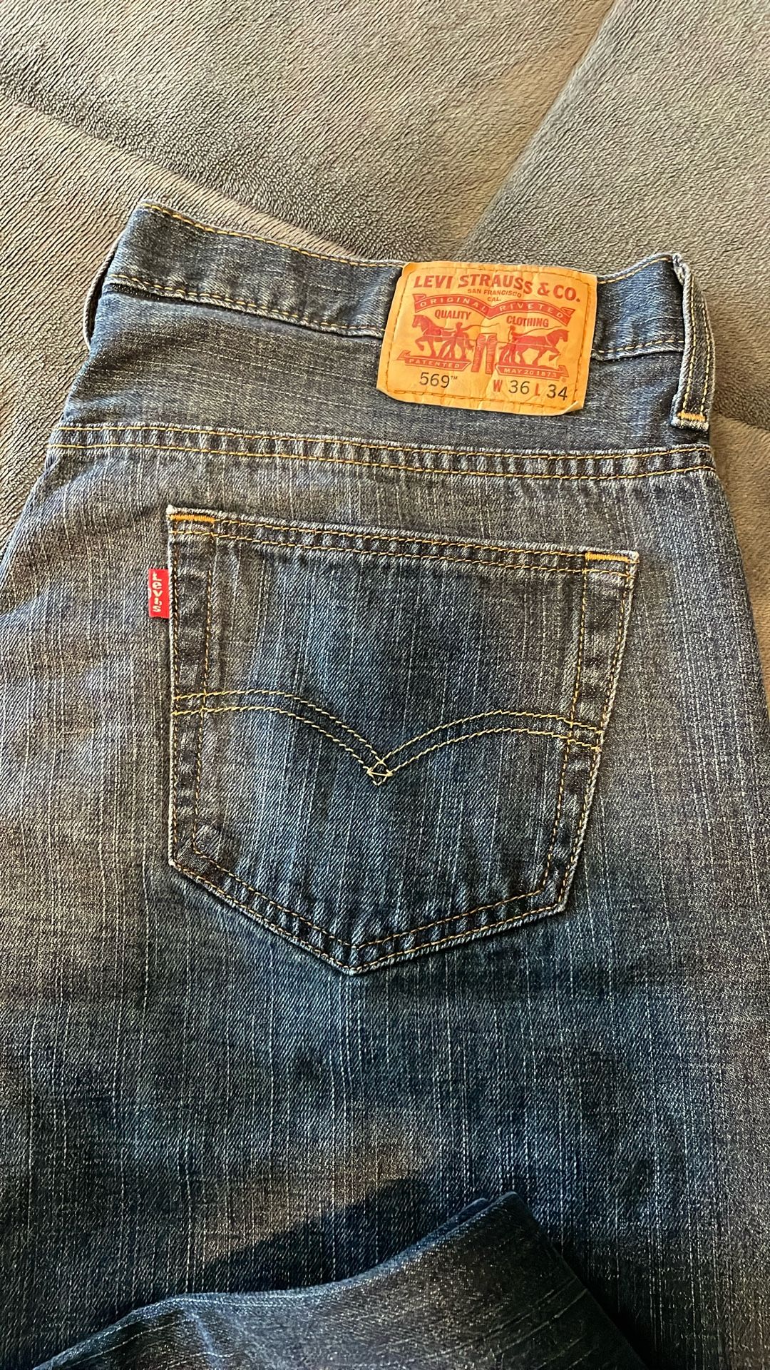 Levi Strauss 569 W 36/ L 34 Zipper Brand New Porch Pickup