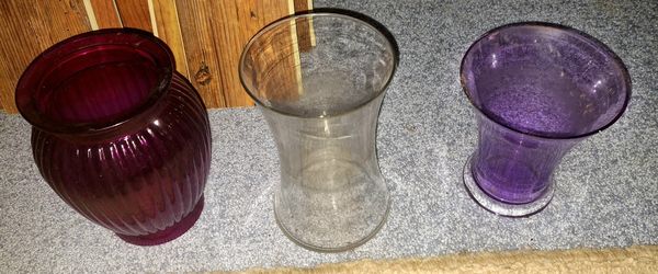 3 Glass Vases