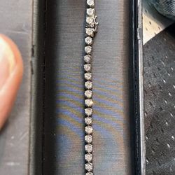 10 K White Gold  Real Diamonds Tennis Bracelet