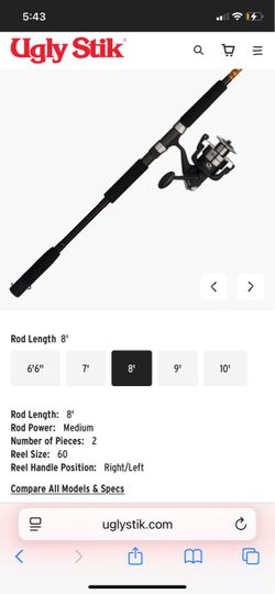 Ugly Stik 8' Medium Spinning Rod and Reel Combo