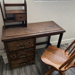 Oak Desk And Chair 
