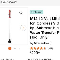 Milwaukee M12 Water Pump