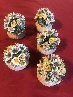 Ceramic Floral Figurines 