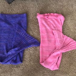 Purple And Pink Mermaid Crochet Blankets