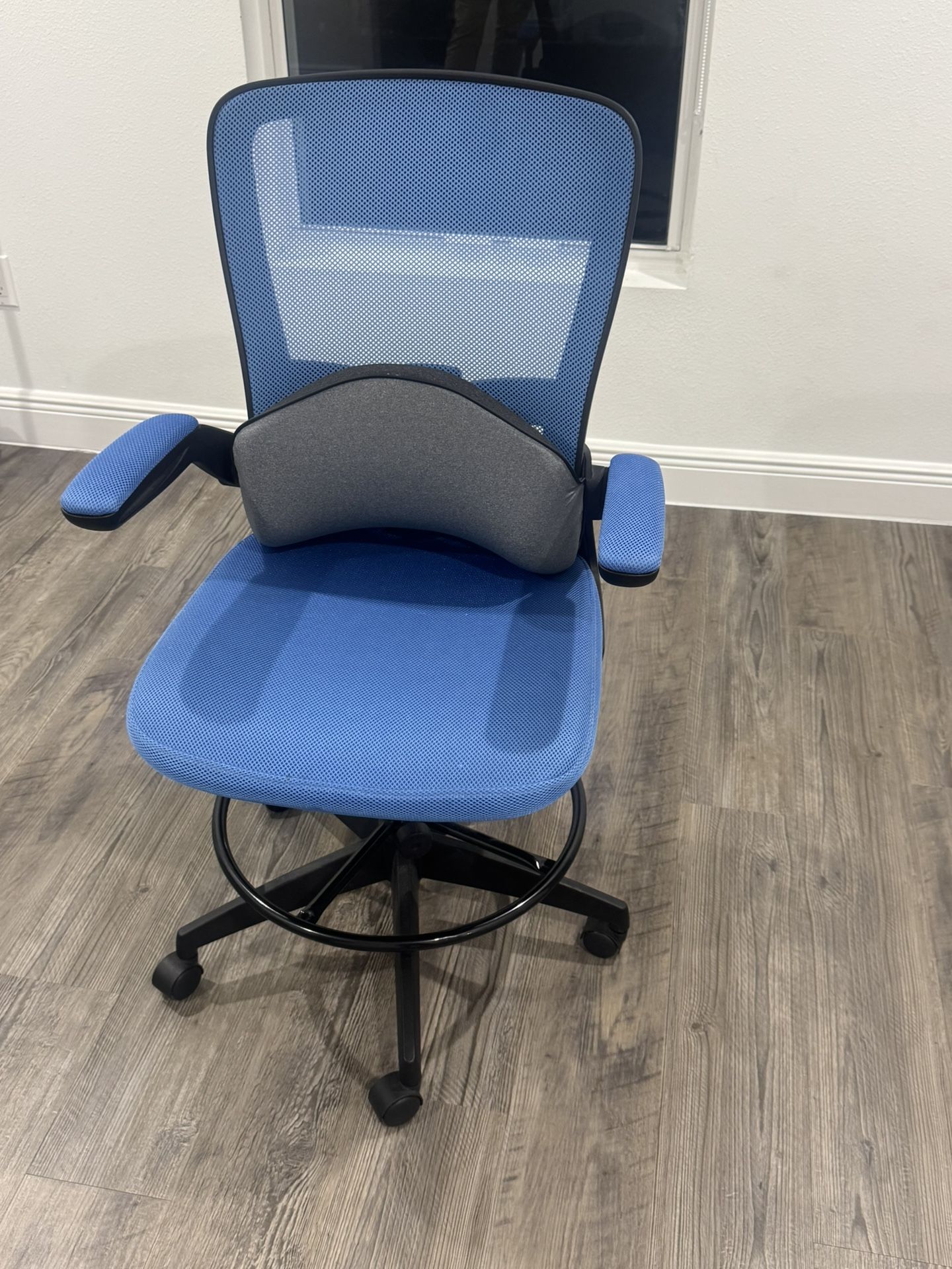 Blue Mesh Office Chair with Lumbar Support
