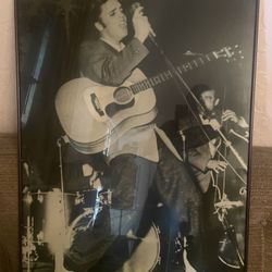 27” X 38” LG 1950s Elvis Presley Photo Picture Frame Mid Century