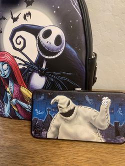 Halloween Nightmare Before Christmas Backpack And Wallet 