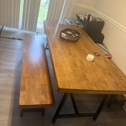 Indoor /Outdoor Wooden Table & Benches