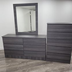 Dresser Whit Mirror And Chest - Cómoda Con Espejo Y Gavetero 