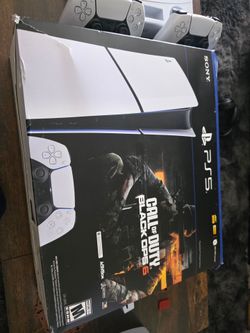 Ps5 with 2 wireless controllers, cooling base and call of duty game