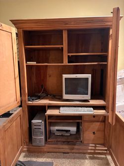Wood computer armoire