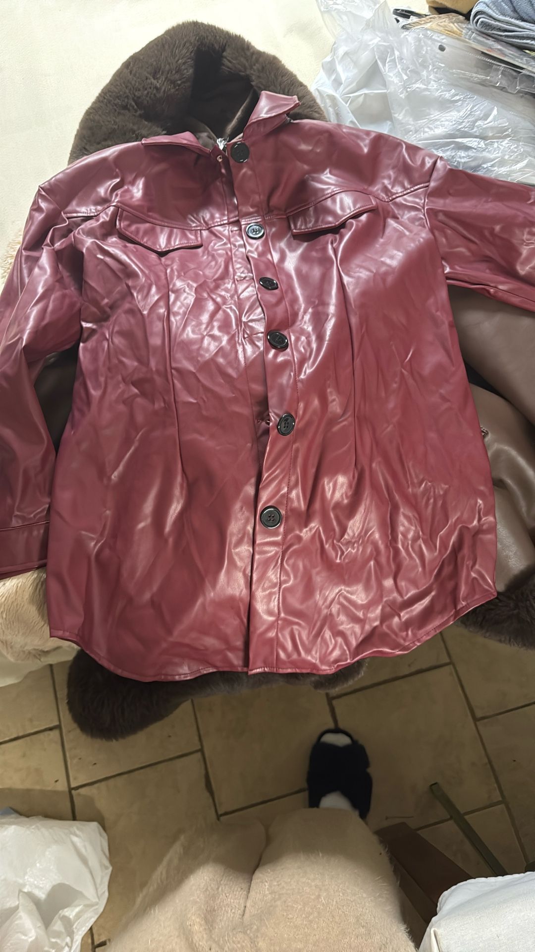 Burgundy Leather Jacket