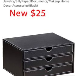 New Leather Desk Organizer with 3 Drawers, Executive Office $25