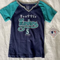 Girl’s 6/6X Mariners V-neck T-shirt