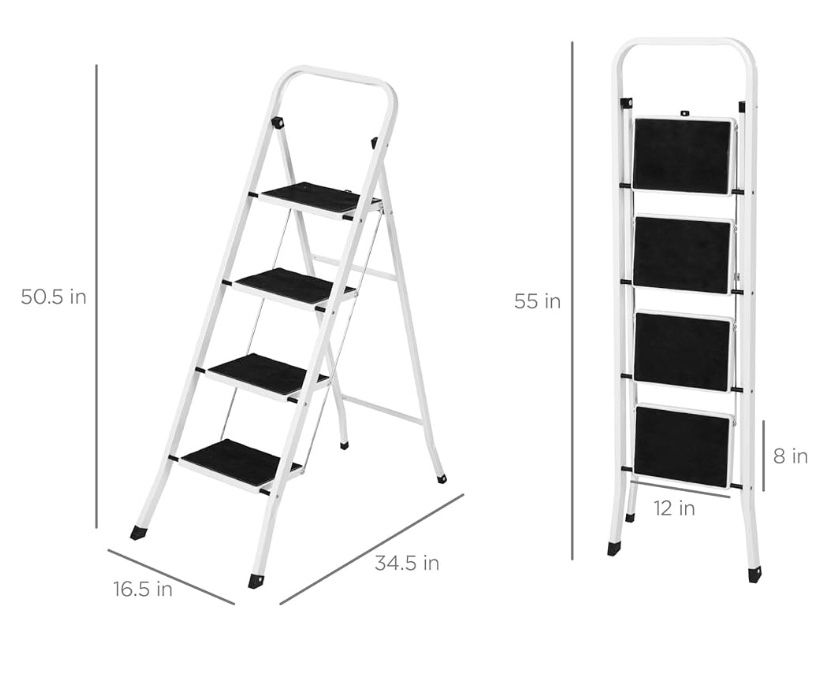 4-step portable steel ladder