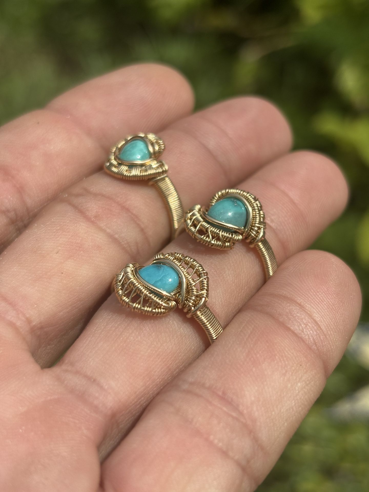 Turquoise Rings, Any Size 14k Gold Filled 