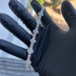 10mm VVS1 Moissanite Diamond Cross Bracelet 