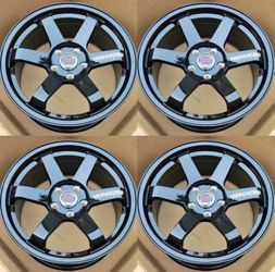 New Set 17 Inch RAYS TE37 Style Wheels Rims 17x8 +35 (5x114.3) CB: 73.1