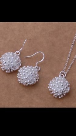 Sterling silver flower necklace and earring sets