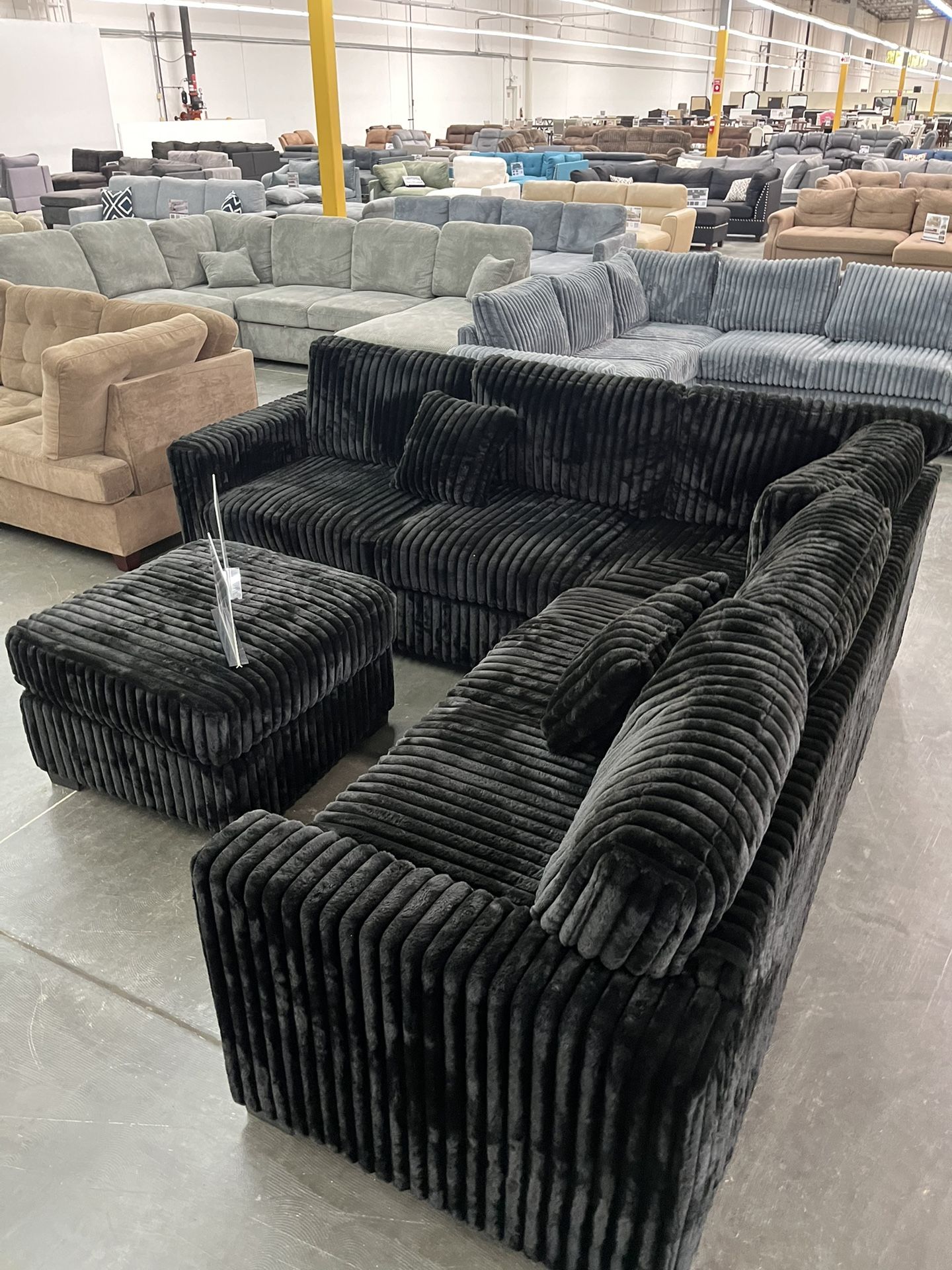 New Black Sectional