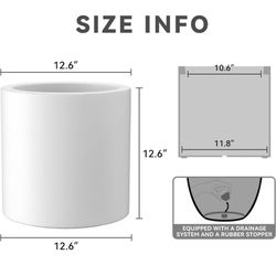 12.6”x12.6” Modern Ceramic Pot - LIKE NEW NO BLEMISHES