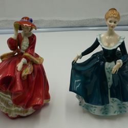 Lot of 2 Royal Doulton Figurines Top o' The Hill HN 1834 and Janine HN 2461 mint