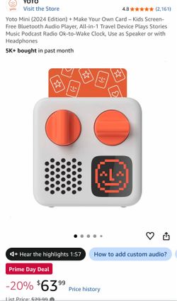 Yoto Mini Audio Player Bundle + Travel Case + 2 Cards