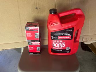 Motor oil, filters and drain plug.