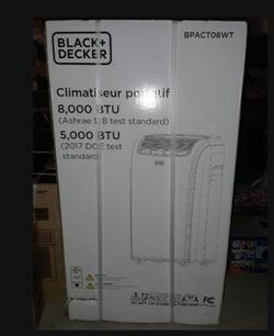 Black + Decker 8000 BTU Portable Air Conditioner with Remote Control BRAND NEW