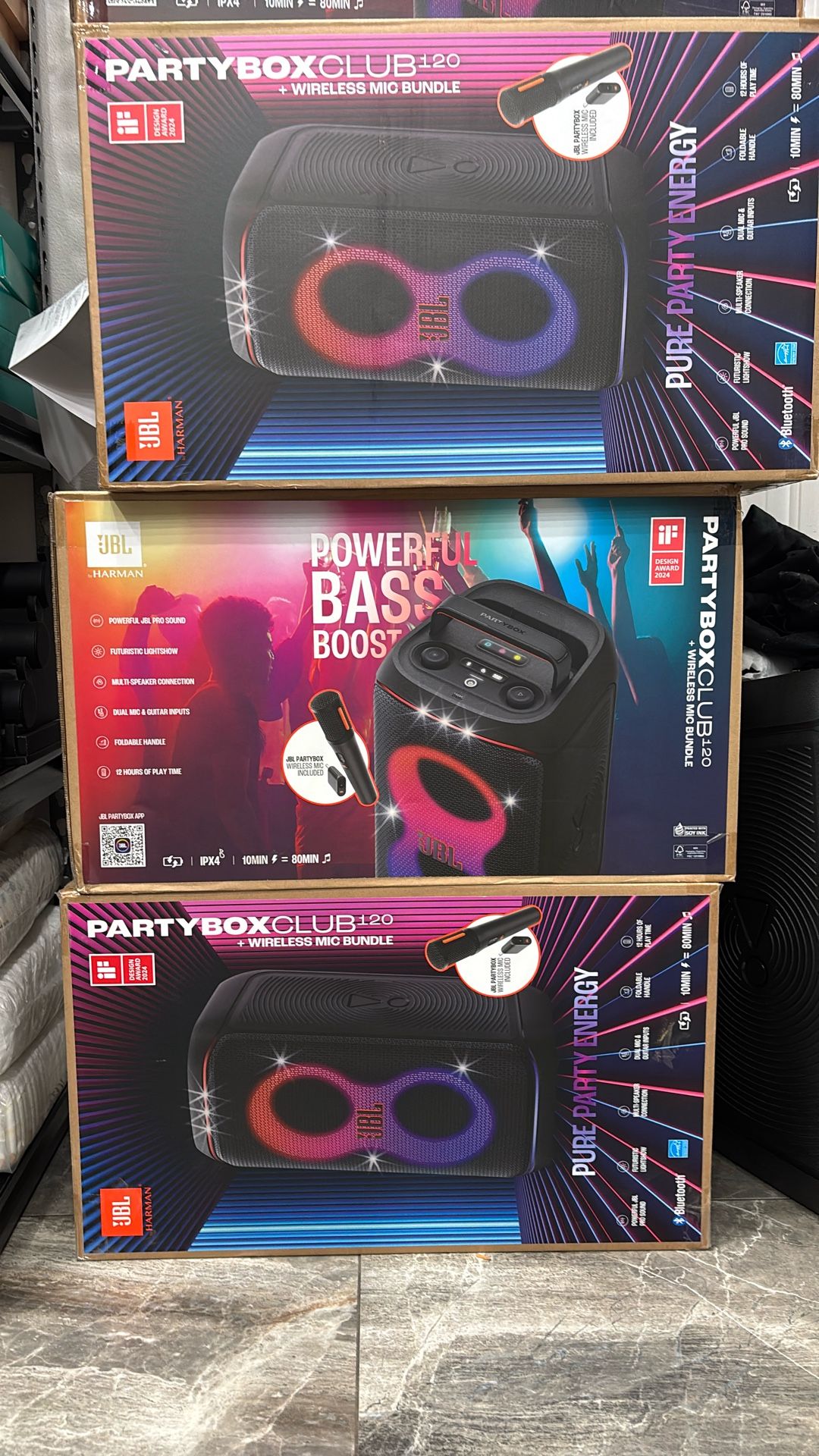 JBL Party Box Club 120 + Wireless Mic Bundle 