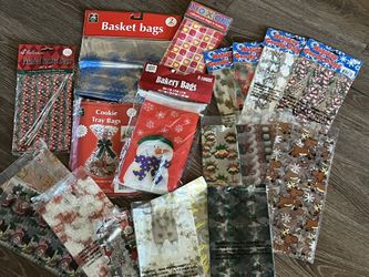 Assortment Of Christmas Decorated Goodies Bags 