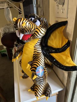 Zebra Striped Dragon Plush Toy by toy factory