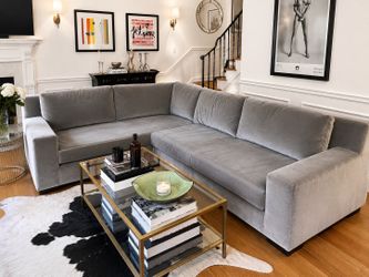 Restoration Hardware Modena Taper Arm Right-Arm L-Sectional | Fog | Excellent Condition