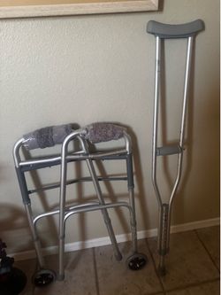 Walker and crutches