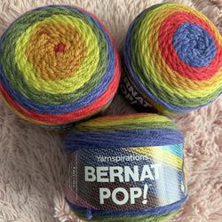 Yarnspirations Bernat pop yarn lot of 3