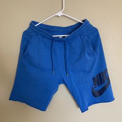 Men Nike Club Alumni French Terry Blue Shorts Small. Used Good Condition.