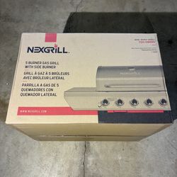 Nexgrill 5-Burner Propane Gas Grill in Stainless Steel, Side Burner 