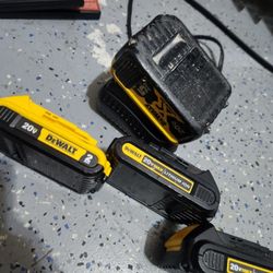Dewalt Battery Charger And 3 Batteries  (Including a XR Battery)