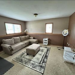 Sofa +  Ottoman.  (Left Side Sectional)